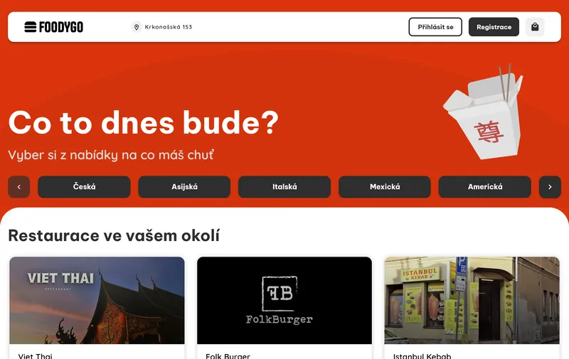 Zákaznický web FoodyGo